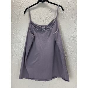 Maurices Tank Top Solid Blue Gray Cage Criss Cross Chest Stretch Cami Women's XL